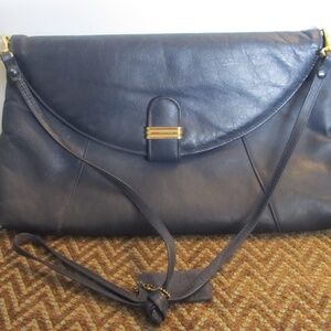 Vintage Sakura Navy Envelope Shoulder Bag / Clutch